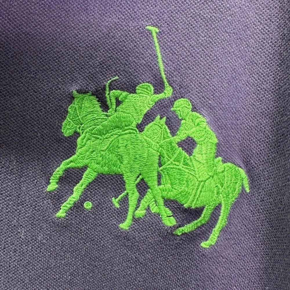 VTG Polo Ralph Lauren Navy Blue XL Big Pony Embroidered Short Sleeve Polo Shirt